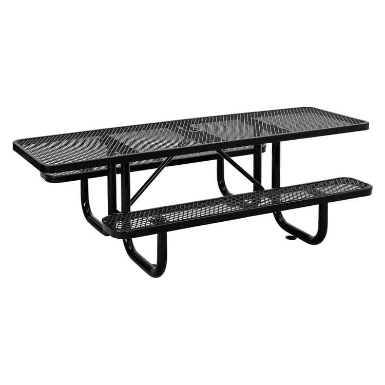GLOBAL INDUSTRIAL ADA Compliant Expanded Steel Picnic Table, Rectangular, 96 x 60 x 29.5, Black Top and Base (GBE695289BK) thumbnail 4