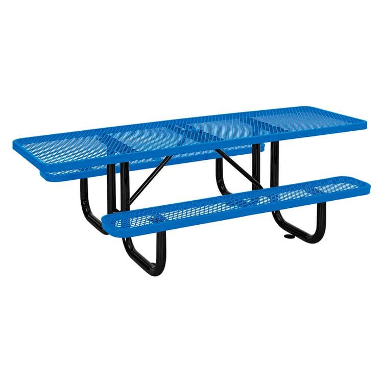 GLOBAL INDUSTRIAL ADA Compliant Expanded Steel Picnic Table, Rectangular, 96 x 60 x 29.5, Blue Top and Base (GBE695289BL) thumbnail 4