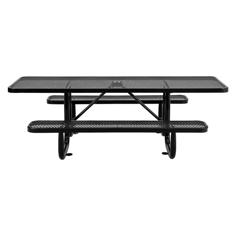 GLOBAL INDUSTRIAL ADA Compliant Expanded Steel Picnic Table, Rectangular, 96 x 60 x 29.5, Black Top and Base (GBE695289BK) thumbnail 2