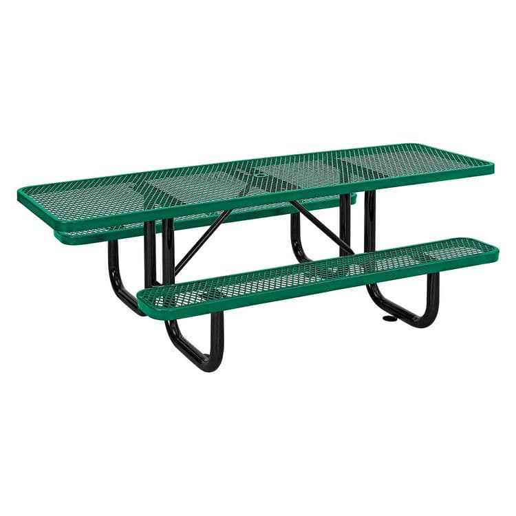 GLOBAL INDUSTRIAL ADA Compliant Expanded Steel Picnic Table, Rectangular, 96 x 60 x 21.5, Green Top and Base (GBE695289GN) thumbnail 4