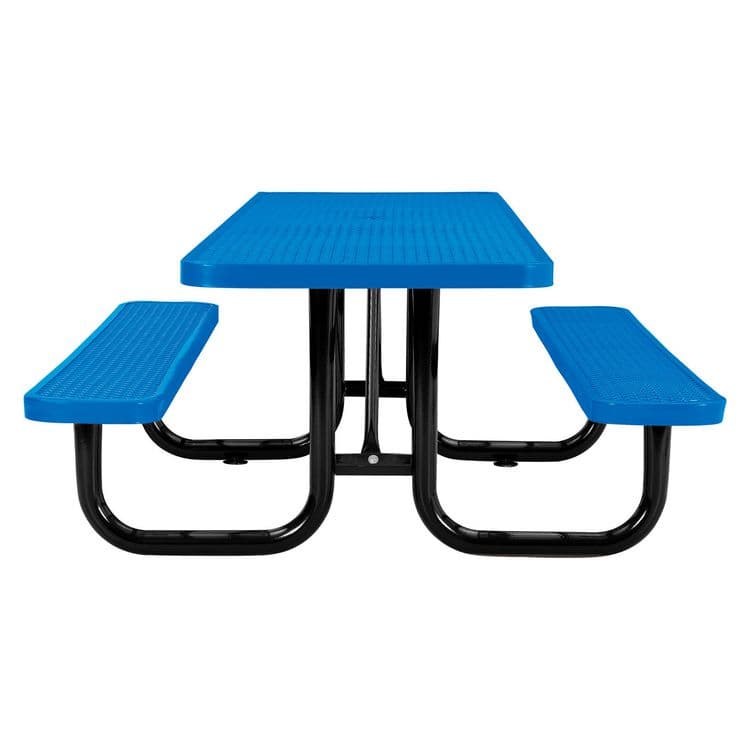 GLOBAL INDUSTRIAL ADA Compliant Expanded Steel Picnic Table, Rectangular, 96 x 60 x 29.5, Blue Top and Base (GBE695289BL) thumbnail 3