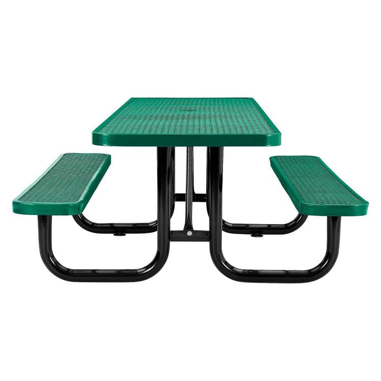 GLOBAL INDUSTRIAL ADA Compliant Expanded Steel Picnic Table, Rectangular, 96 x 60 x 21.5, Green Top and Base (GBE695289GN) thumbnail 3