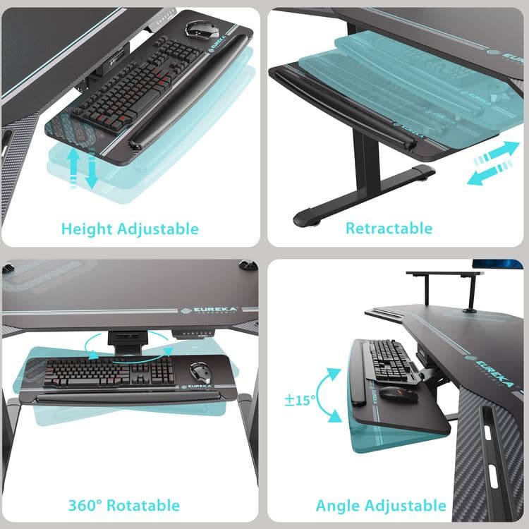 EUREKA ERGONOMIC Aero Standing Desk, 71.93" x 29.93" x 34.62" to 53.18", Black (EKAES71B) thumbnail 4