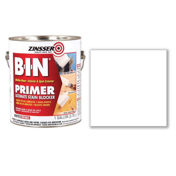 RUST-OLEUM CORPORATION BIN Shellac-Base Interior and Spot Exterior Primer, Flat White, 1 gal Bucket/Pail, 2/Carton (RST320991CT) thumbnail 2