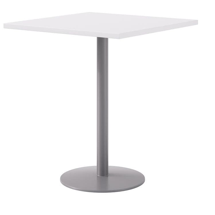 KFI STUDIOS Pedestal Bistro Table with Four Espresso Jive Series Barstools, Square, 36 x 36 x 41, Designer White (KFI811774039901) thumbnail 2