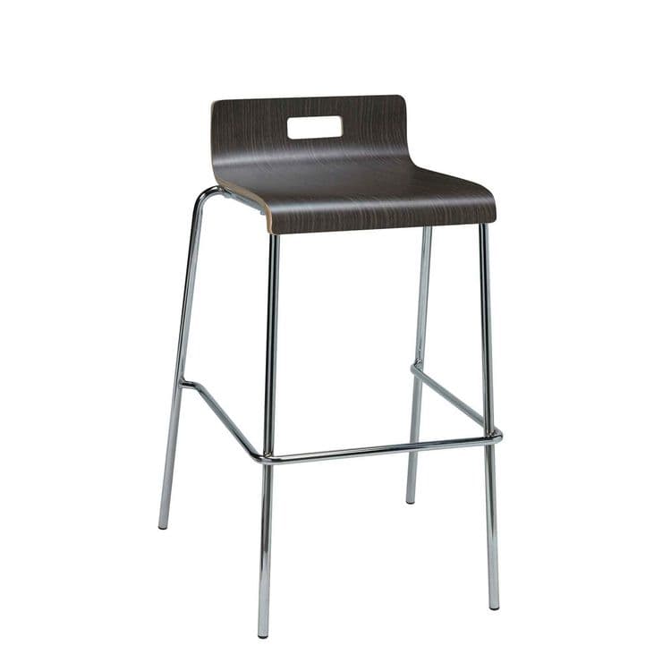 KFI STUDIOS Pedestal Bistro Table with Four Espresso Jive Series Barstools, Square, 36 x 36 x 41, Designer White (KFI811774039901) thumbnail 3