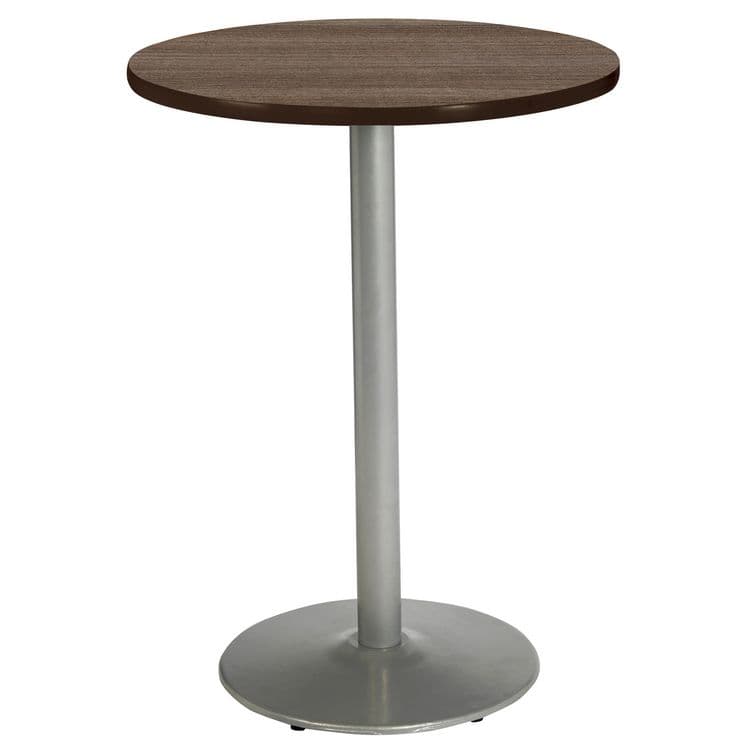 KFI STUDIOS Pedestal Bistro Table with Four Black Kool Series Barstools, Round, 36" Dia x 41h, Studio Teak (KFI811774037280) thumbnail 2