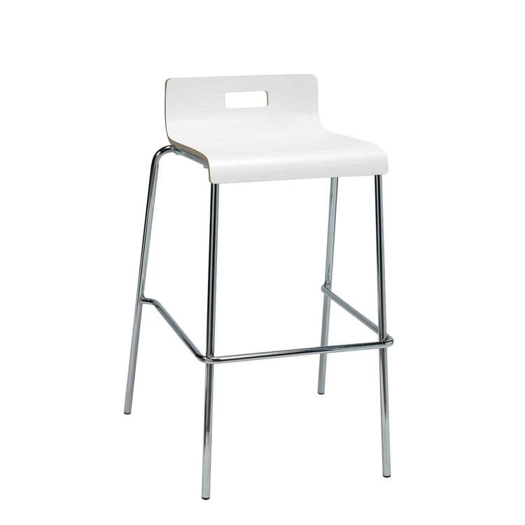 KFI STUDIOS Pedestal Bistro Table with Four White Jive Series Barstools, Round, 36" Dia x 41h, Designer White (KFI840031900128) thumbnail 3
