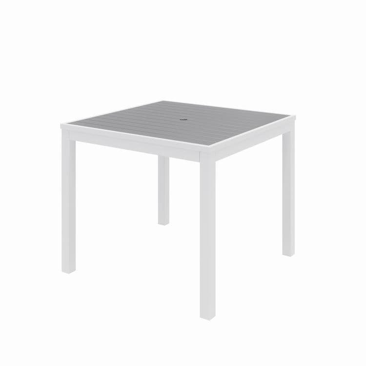 KFI STUDIOS Eveleen Outdoor Patio Table with Four Gray Powder-Coated Polymer Chairs, 32" Square, Gray (KFI840031918550) thumbnail 2