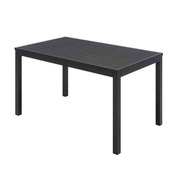 KFI STUDIOS Eveleen Outdoor Patio Table with Two Black Powder-Coated Polymer Chairs and Two Benches, 32 x 55, Gray (KFI840031925152) thumbnail 3