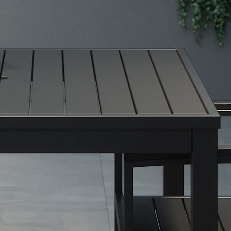 KFI STUDIOS Eveleen Outdoor Bistro Patio Table with Two Black Powder-Coated Polymer Barstools, 30" Square, Black (KFI840031925275) thumbnail 4