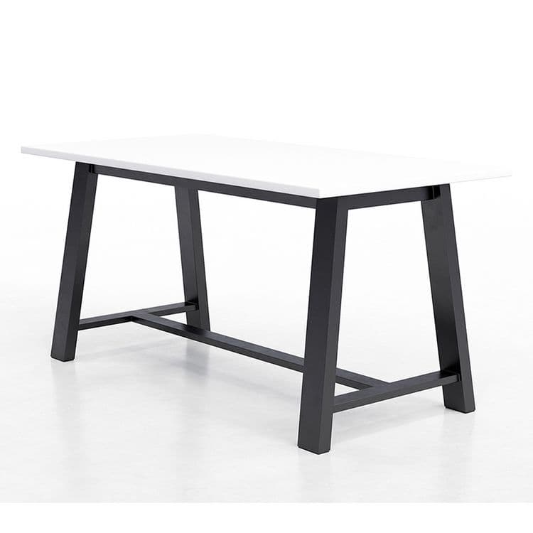 KFI STUDIOS Midtown Bistro Dining Table with Four White Kool Barstools, 36 x 72 x 41, Designer White (KFI840031900562) thumbnail 4