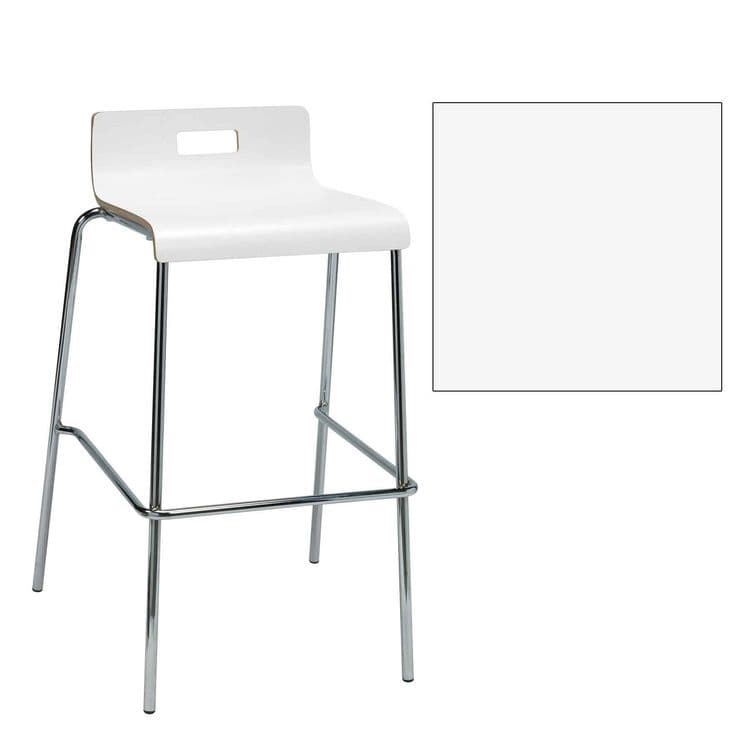 KFI STUDIOS Pedestal Bistro Table with Four White Jive Series Barstools, Round, 36" Dia x 41h, Designer White (KFI840031900128) thumbnail 4