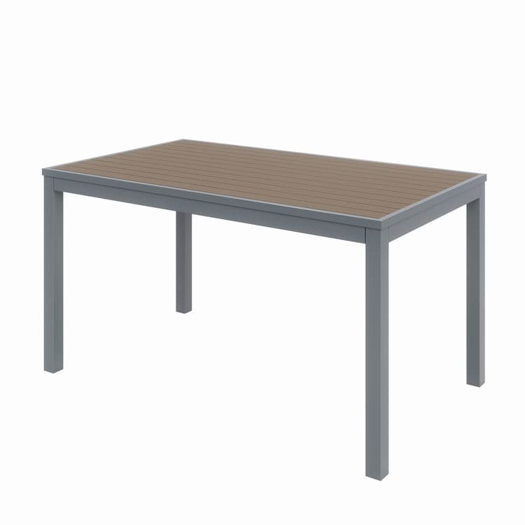 KFI STUDIOS Eveleen Outdoor Patio Table with Six Mocha Powder-Coated Polymer Chairs, 32 x 55 x 29, Mocha (KFI840031918529) thumbnail 2