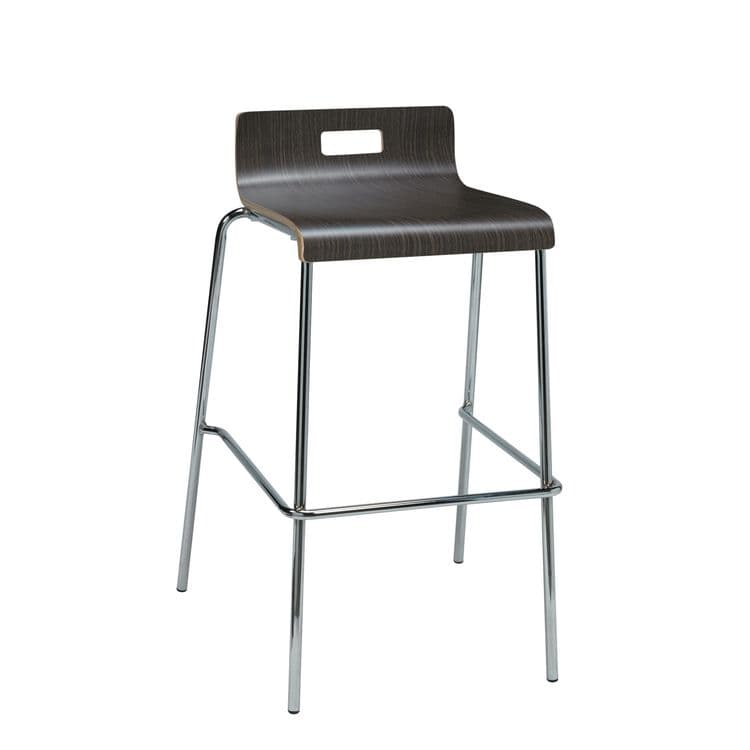 KFI STUDIOS Pedestal Bistro Table with Four Espresso Jive Series Barstools, Round, 36" Dia x 41h, Designer White (KFI840031900111) thumbnail 3