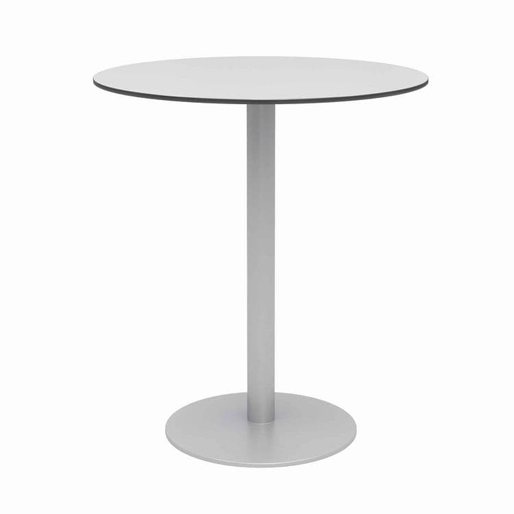 KFI STUDIOS Eveleen Outdoor Bistro Patio Table with Four Mocha Powder-Coated Polymer Barstools, Round, 41"h, Gray (KFI840031918505) thumbnail 2