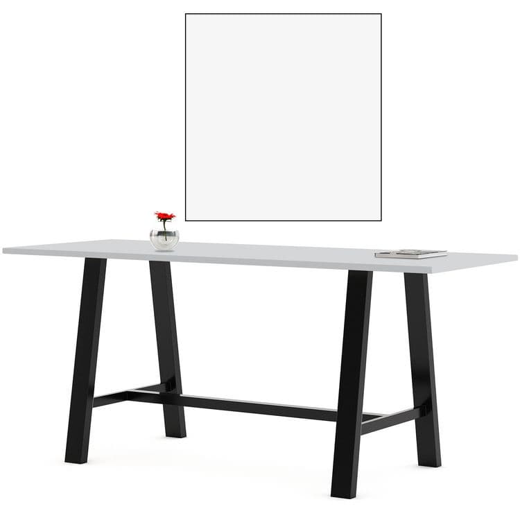 KFI STUDIOS Midtown Bistro Dining Table with Four Black Kool Barstools, 36 x 72 x 41, Designer White (KFI840031900579) thumbnail 2