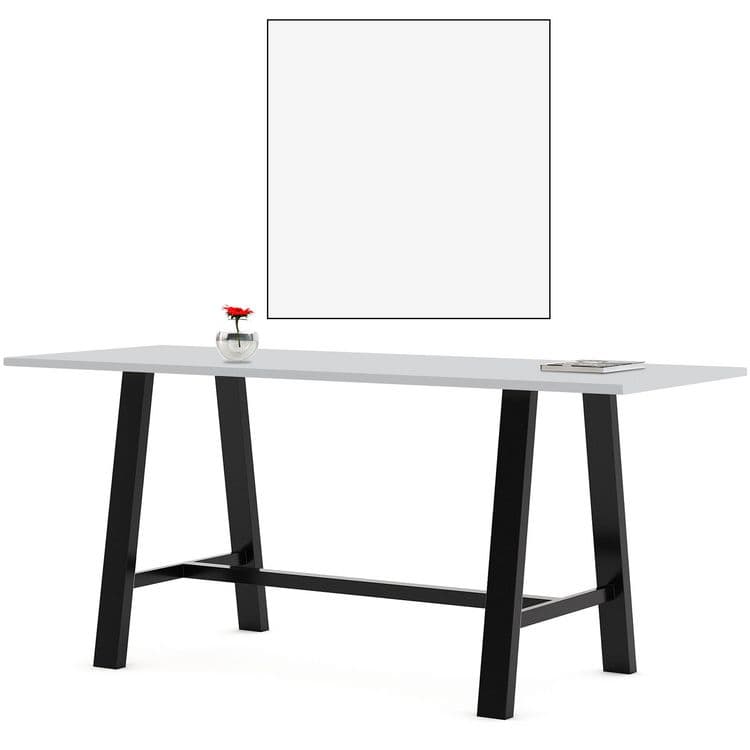 KFI STUDIOS Midtown Bistro Dining Table with Four Lime Green Kool Barstools, 36 x 72 x 41, Designer White (KFI840031900609) thumbnail 2