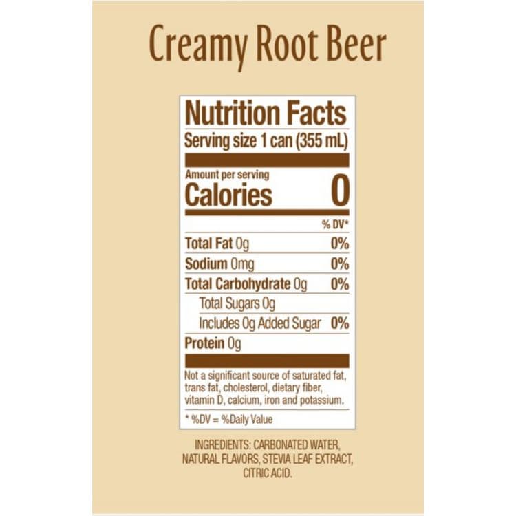 ZEVIA PBC Zero Sugar Naturally Sweetened Soda, Creamy Root Beer, 12 oz Can, 12/Carton (ZEV0190512) thumbnail 3