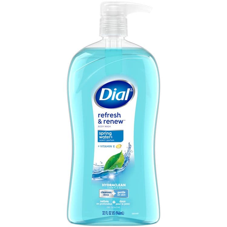 DIAL PROFESSIONAL Body Wash, Spring Water Scent, 32 oz, 4/Carton (DIA11857)