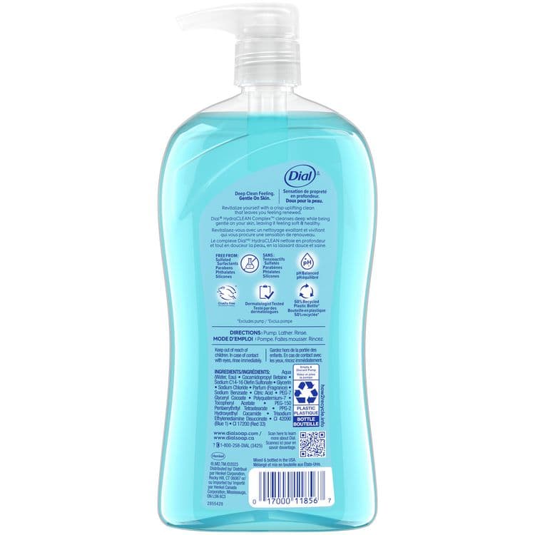 DIAL PROFESSIONAL Body Wash, Spring Water Scent, 32 oz, 4/Carton (DIA11857) thumbnail 2