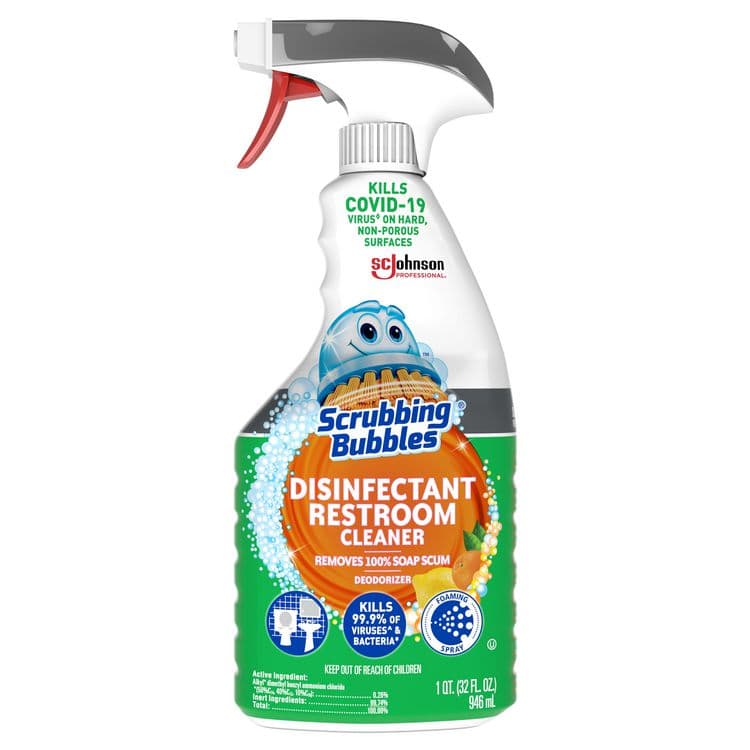 SC JOHNSON Disinfectant Restroom Cleaner, Citrus Scent, 32 oz Spray Bottle, 8/Carton (SJN334879) thumbnail 2