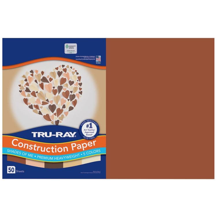 PACON CORPORATION Tru-Ray Construction Paper, 70 lb Text Weight, 12 x 18, Assorted Skin Tone Colors, 50/Pack (PACP102950) thumbnail 3