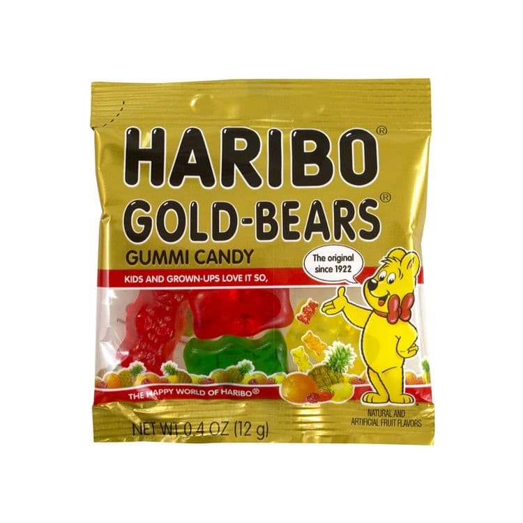 HARIBO Goldbears Gummi Candy, Assorted Flavors, 0.4 oz Pouch, 54/Tub, 2 Tubs/Carton (GRR60004073) thumbnail 3