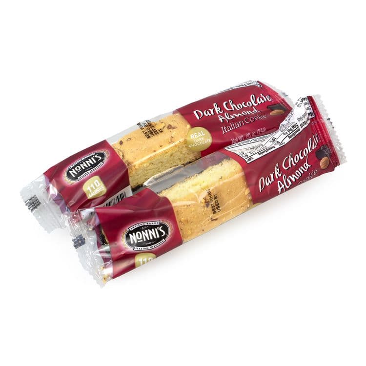 NONNI'S Biscotti, Dark Chocolate Almond, 0.88 oz Packet, 25/Tub, 2 Tubs/Carton (GRR60004079) thumbnail 4