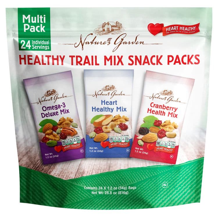 NATURE'S GARDEN Healthy Trail Mix Snack Packs, Assorted Flavors, 1.2 oz Pouch, 24/Bag, 2 Bags/Carton (GRR60004092) thumbnail 2
