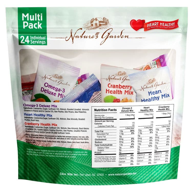 NATURE'S GARDEN Healthy Trail Mix Snack Packs, Assorted Flavors, 1.2 oz Pouch, 24/Bag, 2 Bags/Carton (GRR60004092) thumbnail 3