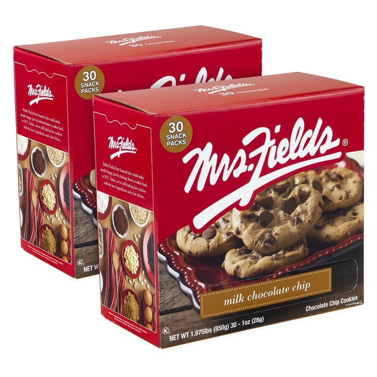 MRS. FIELD'S ORIGINAL COOKIES, . Cookies, Milk Chocolate Chip, 1 oz Individually Wrapped, 30/Box, 2 Boxes/Carton (GRR60004080)