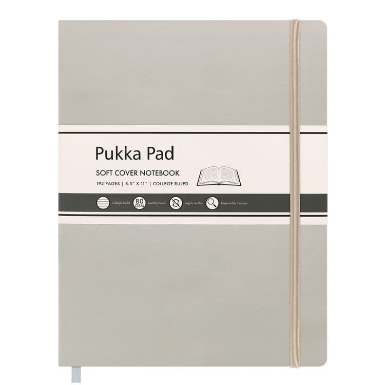 PUKKA PAD Soft Cover Notebook, College Rule, Pebble Cover, (96) 11 x 8.5 Sheets (PUK9943SIG)