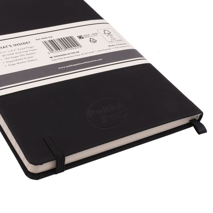 PUKKA PAD Soft Cover Notebook, College Rule, Black Cover, (96) 8.2 x 5.11 Sheets, 3/Pack (PUK9940SIG3) thumbnail 2
