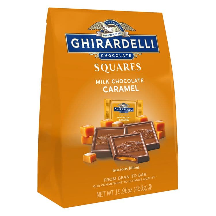 GHIRARDELLI Milk Chocolate and Caramel Chocolate Squares, 15.96 oz Bag, 2/Carton (GRR60004071) thumbnail 2