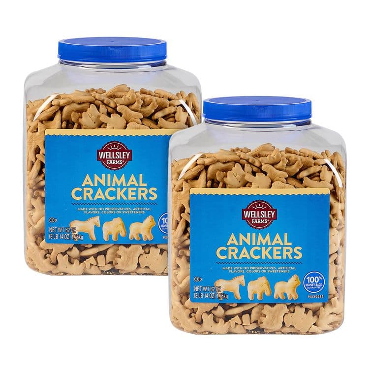 BJS WHOLESALE CLUB Animal Crackers, 62 oz Tub, 2/Carton (GRR60004069)