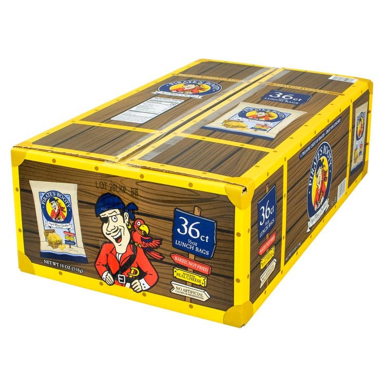 PIRATE BRANDS Natural Aged White Cheddar Baked Corn Puffs, 0.5 oz Bag, 36/Box, 2 Boxes/Carton (GRR60004090) thumbnail 4