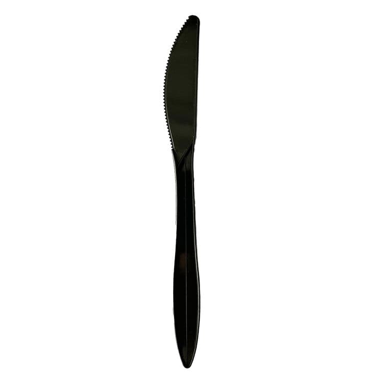 BOARDWALK Mediumweight Polypropylene Cutlery, Knife, Plastic, Black, 1,000/Carton (BWKKNIFEBLPP)