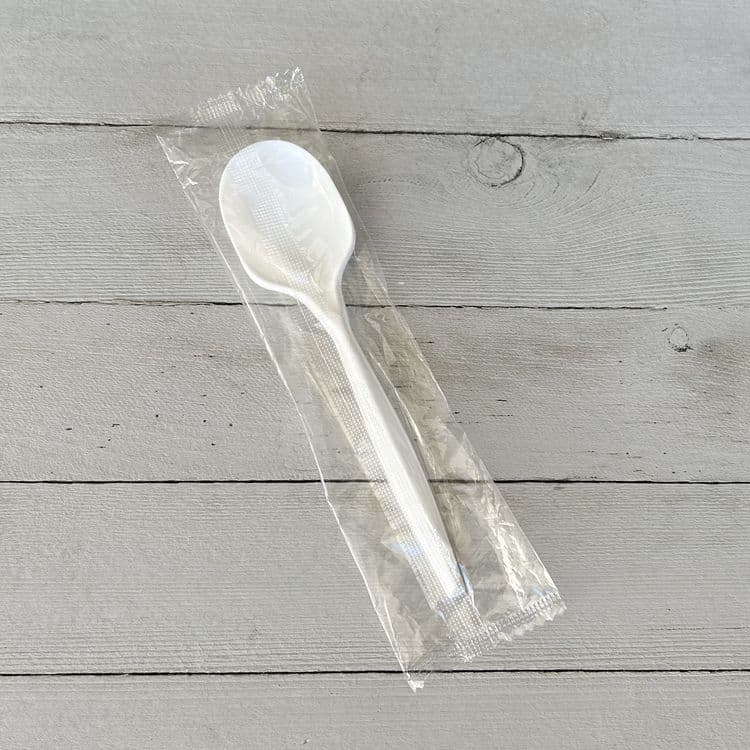 BOARDWALK Mediumweight Wrapped Polypropylene Cutlery, Soup Spoon, 4.86", Plastic, White, 1,000/Carton (BWKSOUPMWPPIW) thumbnail 4
