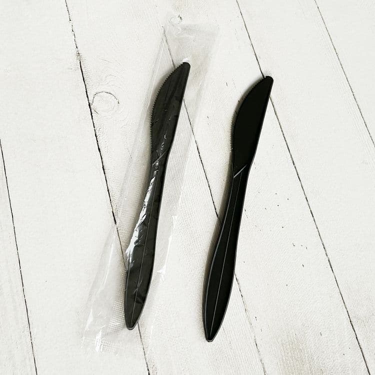 BOARDWALK Mediumweight Wrapped Polypropylene Cutlery, Knife, Plastic, Black, 1,000/Carton (BWKKNIFEBLPPIW) thumbnail 4