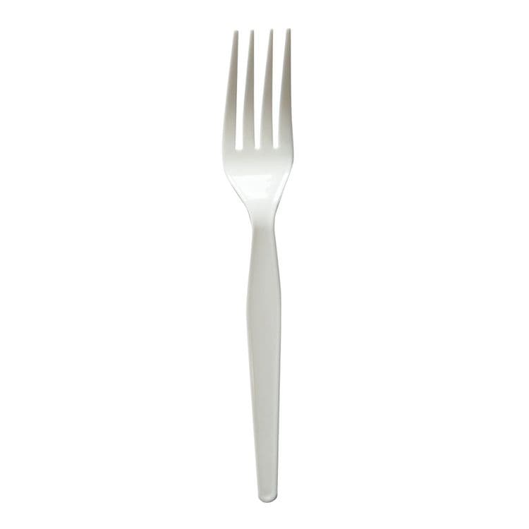 BOARDWALK Heavyweight Wrapped Polystyrene Cutlery, Fork, Plastic, White, 1,000/Carton (BWKFORKWHPSIW) thumbnail 2