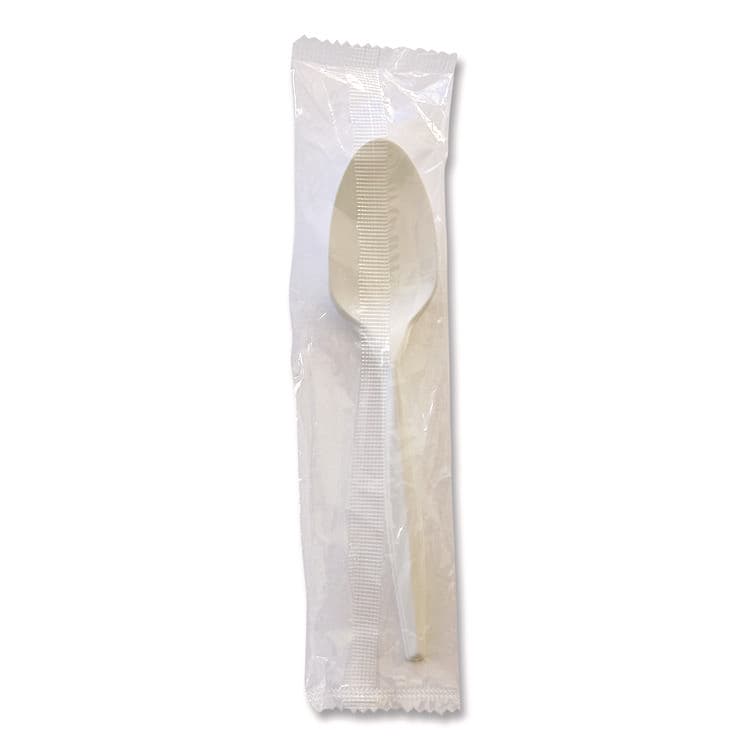 BOARDWALK Mediumweight Wrapped Polypropylene Cutlery, Spoon, 5.31", Plastic, White, 1,000/Carton (BWKSPOONMWPPIW)