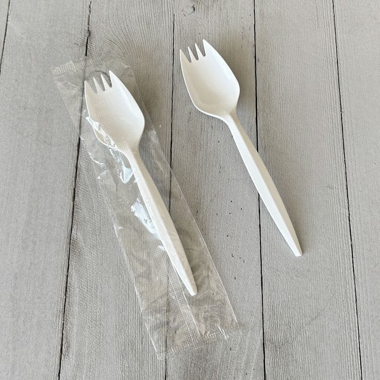 BOARDWALK Mediumweight Wrapped Polypropylene Cutlery, Spork, Plastic, White, 1000/Carton (BWKSPORKWHPPIW) thumbnail 4