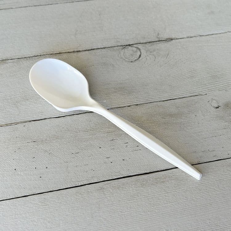 BOARDWALK Mediumweight Polypropylene Cutlery, Soup Spoon, 4.86", Plastic, White, 1,000/Carton (BWKSOUPMWPP) thumbnail 3