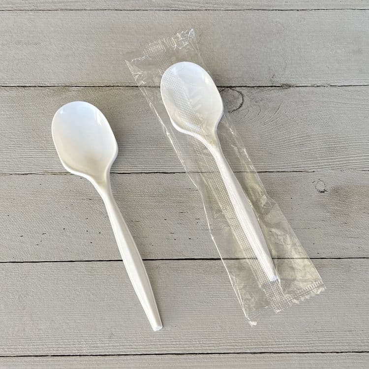 BOARDWALK Mediumweight Wrapped Polypropylene Cutlery, Soup Spoon, 4.86", Plastic, White, 1,000/Carton (BWKSOUPMWPPIW) thumbnail 3