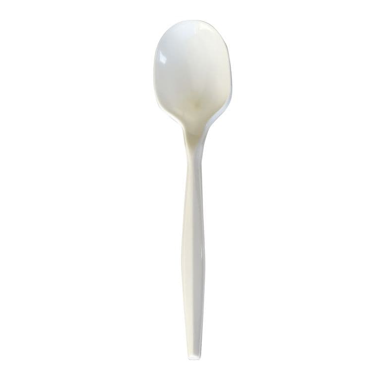 BOARDWALK Mediumweight Polypropylene Cutlery, Soup Spoon, 4.86", Plastic, White, 1,000/Carton (BWKSOUPMWPP)