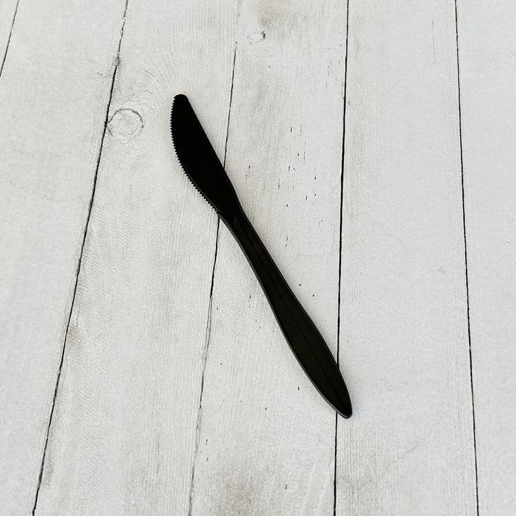 BOARDWALK Mediumweight Polypropylene Cutlery, Knife, Plastic, Black, 1,000/Carton (BWKKNIFEBLPP) thumbnail 2