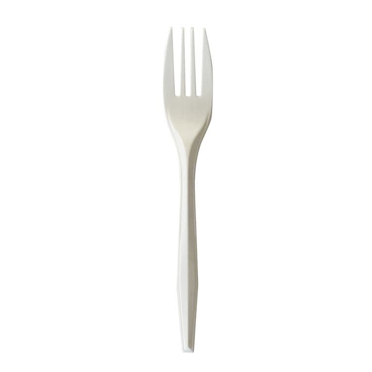BOARDWALK Mediumweight Wrapped Polypropylene Cutlery, Fork, 5.51", Plastic, White, 1,000/Carton (BWKFORKMWPPIW) thumbnail 2