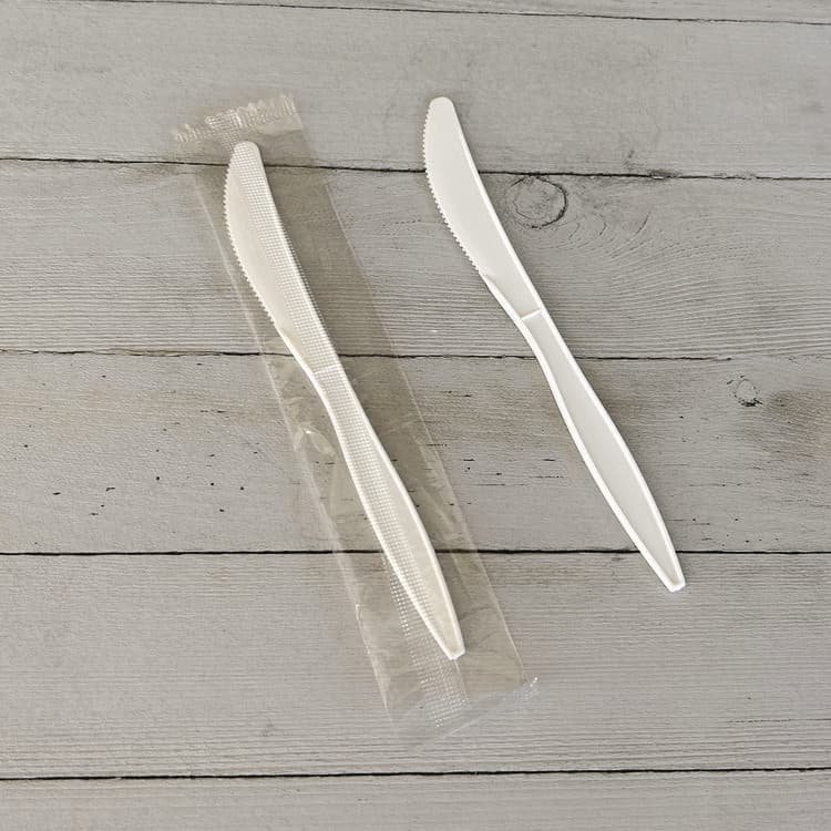 BOARDWALK Mediumweight Wrapped Polypropylene Cutlery, Knife, 5.86", Plastic, White, 1,000/Carton (BWKKNIFEMWPPIW) thumbnail 4