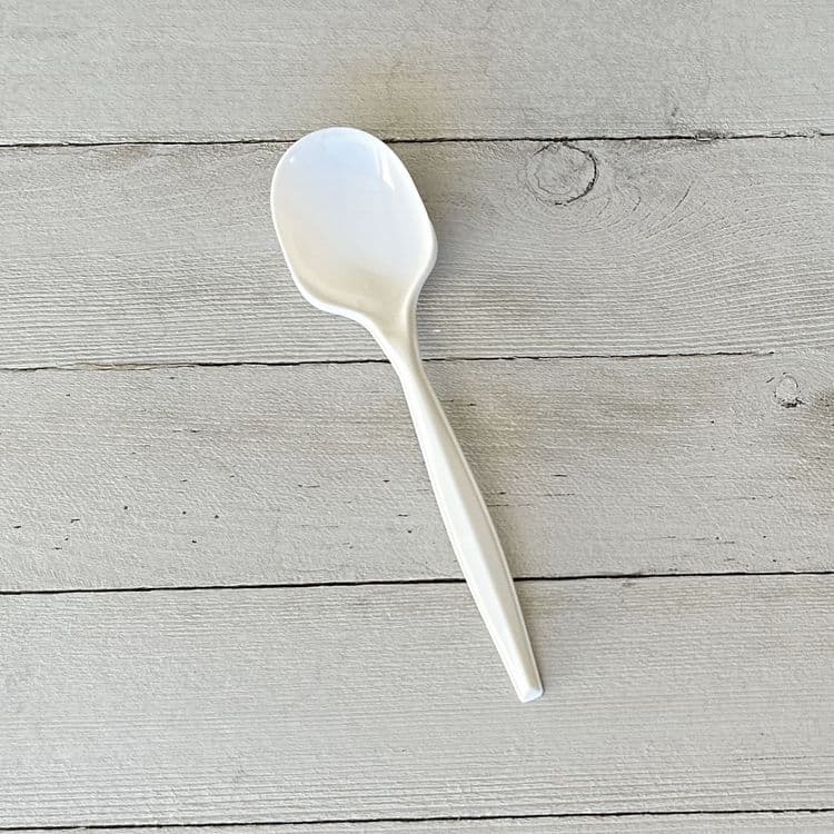 BOARDWALK Mediumweight Polypropylene Cutlery, Soup Spoon, 4.86", Plastic, White, 1,000/Carton (BWKSOUPMWPP) thumbnail 2